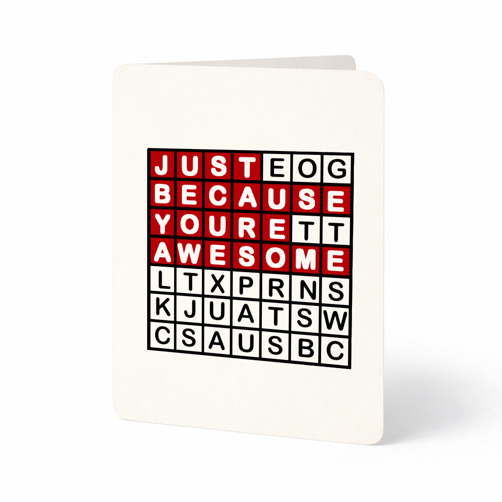 “Just Because You’re Awesome” Word Search Card