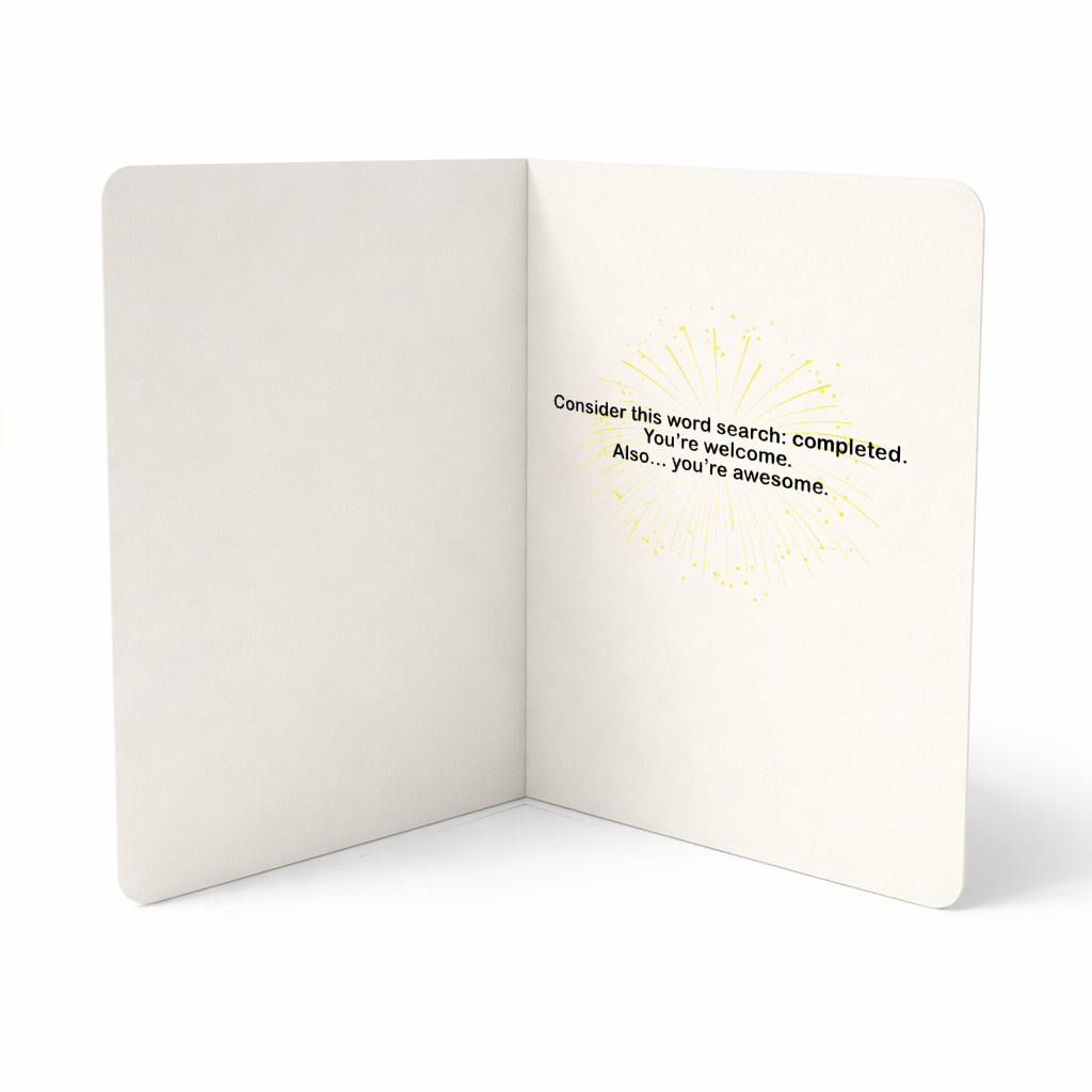 “Just Because You’re Awesome” Word Search Card